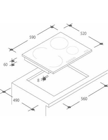 Candy CI 62 TP Nero Da incasso Piano cottura a induzione 4 Fornello(i)