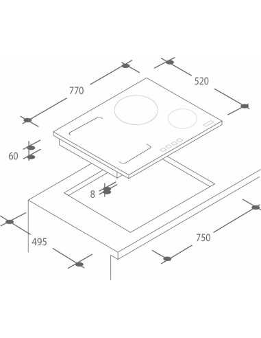 Candy CFI 82 Nero Da incasso Piano cottura a induzione 4 Fornello(i)