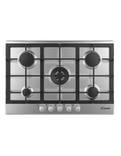 Candy Timeless CPG75SWGX Acciaio inossidabile Da incasso Gas 5 Fornello(i)