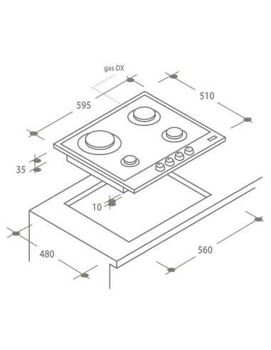 Candy CPGC64SWP GH Grigio Da incasso Gas 4 Fornello(i)