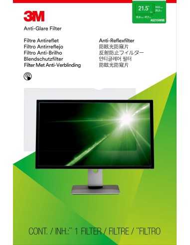 3M Filtro antiriflesso per monitor widescreen da 21,5”