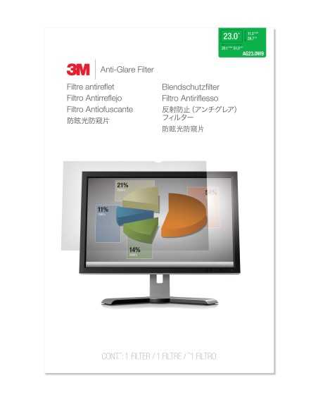 3M Filtro antiriflesso per monitor widescreen da 23”
