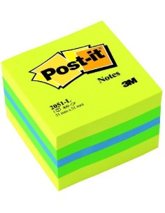 3M Post-it 51 x 51mm (400) etichetta autoadesiva Verde, Turchese, Giallo