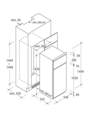 Candy CFBD 2450 1 E frigorifero con congelatore Da incasso 201 L Bianco