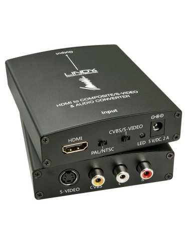 Lindy 38093 cavo e adattatore video HDMI tipo A (Standard) 3 x RCA + S-Video Nero