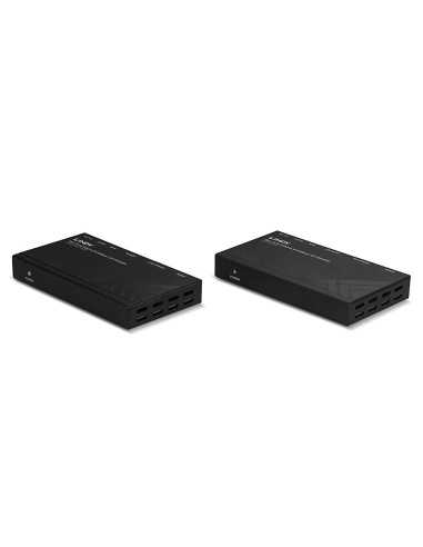 Lindy 38139 moltiplicatore AV Trasmettitore e ricevitore AV Nero