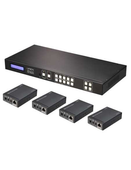Lindy 38143 moltiplicatore AV Trasmettitore e ricevitore AV Nero