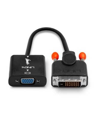 Lindy 38189 cavo e adattatore video 0,1 m DVI-D VGA (D-Sub) Nero