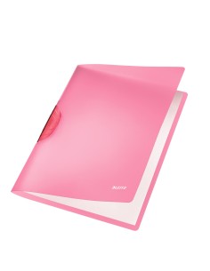 Leitz ColorClip Rainbow cartellina con fermafoglio Polipropilene (PP) Rosso, Trasparente