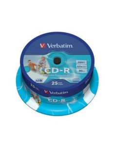 Verbatim CD-R AZO Wide Inkjet Printable 700 MB 25 pz