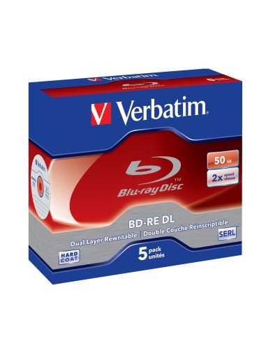 Verbatim BD-RE DL 50GB 2 x 5 Pack Jewel Case 5 pz