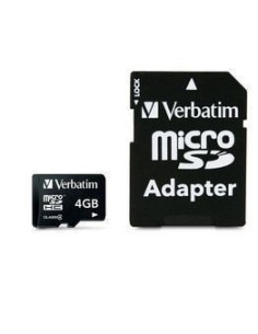 Verbatim Micro SDHC 4GB - Class 4 with adapter MicroSDHC