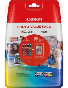 Canon CLI-526 C M Y BK cartuccia d'inchiostro 4 pz Originale Resa standard Nero, Ciano, Giallo, Magenta