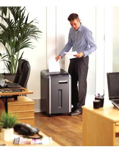 Fellowes 225Ci distruggi documenti Triturazione incrociata 24 cm Nero, Argento