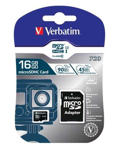 Verbatim Pro 16 GB MicroSDHC UHS Classe 10
