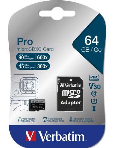 Verbatim Pro 64 GB MicroSDXC UHS Classe 10