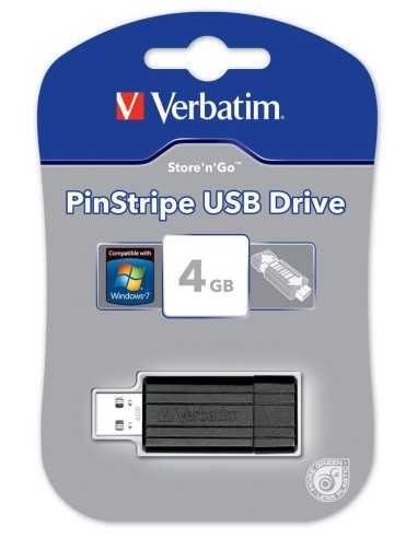 Verbatim PinStripe 4GB unità flash USB USB tipo A 2.0 Nero