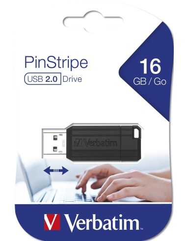 Verbatim PinStripe - Memoria USB da 16 GB - Nero