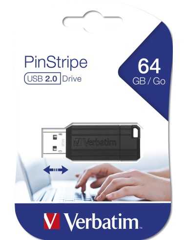 Verbatim PinStripe - Memoria USB da 64 GB - Nero