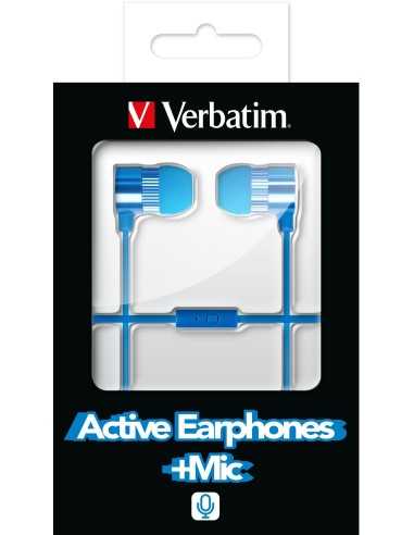 Verbatim Auricolari attivi con microfono - Blu