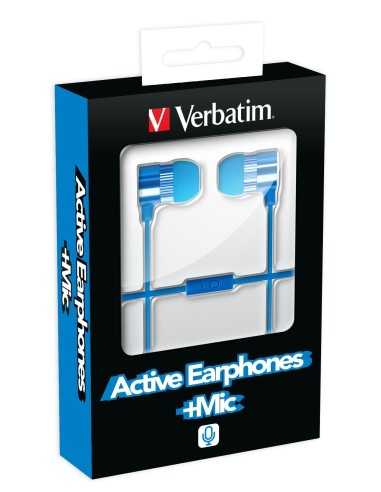 Verbatim Auricolari attivi con microfono - Blu