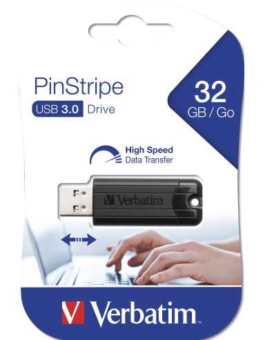 Verbatim PinStripe 3.0 - Memoria USB 3.0 da 32 GB  - Nero