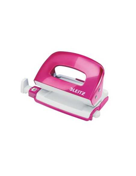 Leitz NeXXt Series WOW Metal Mini Hole Punch perforatore e accessori 10 fogli Metallico, Rosa, Bianco