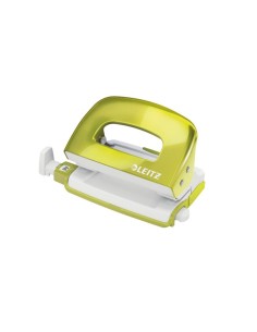 Leitz NeXXt Series WOW Metal Mini Hole Punch perforatore e accessori 10 fogli Verde, Metallico, Bianco