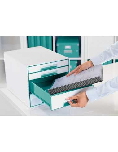 Leitz WOW organizzatore per cassetto di scrivania Polistirolo Blu, Bianco
