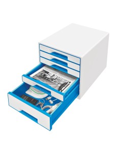 Leitz 52141036 organizzatore per cassetto di scrivania Polistirolo Blu, Bianco 2