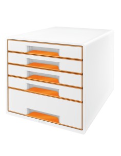 Leitz 52141044 organizzatore per cassetto di scrivania Polistirolo Arancione, Bianco