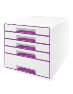 Leitz WOW organizzatore per cassetto di scrivania Polistirolo Porpora, Bianco