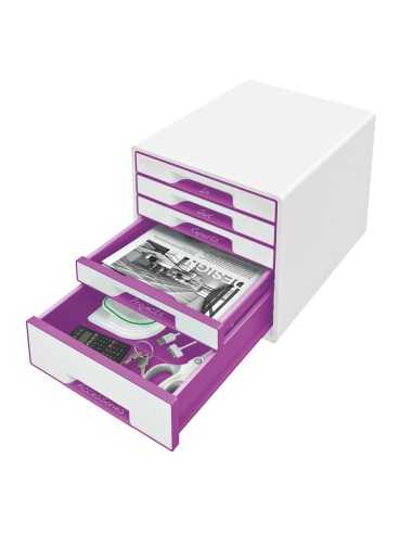 Leitz WOW organizzatore per cassetto di scrivania Polistirolo Porpora, Bianco