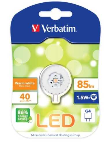 Verbatim Round Capsule G4 1.5W lampada LED 1,5 W