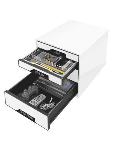 Leitz 52520001 organizzatore per cassetto di scrivania Polistirolo Nero, Bianco
