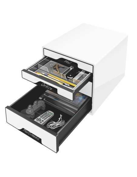Leitz 52520001 organizzatore per cassetto di scrivania Polistirolo Nero, Bianco