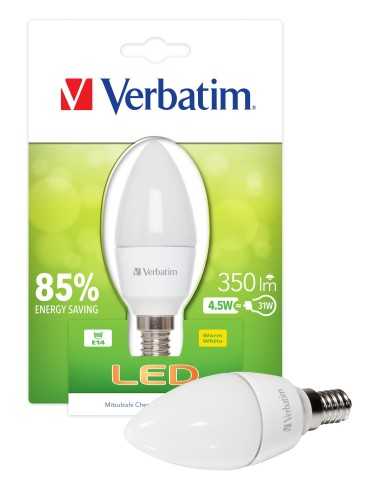 Verbatim LED Candela, smerigliata, E14, 4.5W
