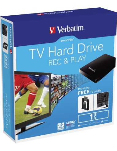 Verbatim Store 'n' Go TV disco rigido esterno 1000 GB Nero