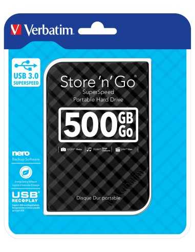 Verbatim Disco rigido portatile Store 'n' Go USB 3.0 da 500 GB Nero