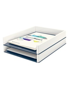 Leitz 53611001 vassoio da scrivania Polistirolo Metallico, Bianco 2
