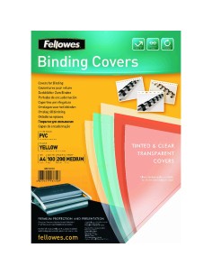 Fellowes 5377001 cartellina A4 Plastica, PVC Trasparente, Giallo 100 pz