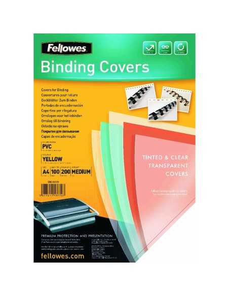 Fellowes 5377001 cartellina A4 Plastica, PVC Trasparente, Giallo 100 pz