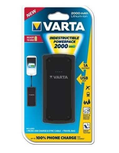 Varta Indestructible Powerpack 2000 Ioni di Litio 2000 mAh Nero