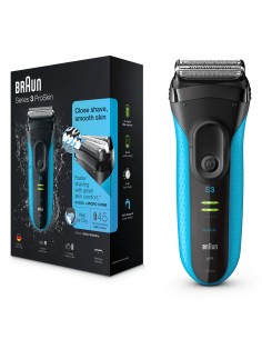 Braun Series 3 ProSkin 3040s Rasoio Elettrico Barba A Lamina, Wet&Dry Ricaricabile - Nero Blu