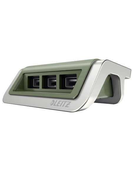 Leitz 62070053 Caricabatterie per dispositivi mobili Verde, Argento Interno