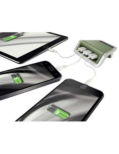 Leitz 62070053 Caricabatterie per dispositivi mobili Verde, Argento Interno