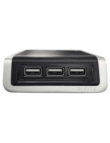 Leitz 62070094 Caricabatterie per dispositivi mobili Nero, Grigio Interno
