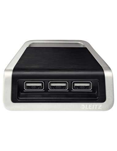 Leitz 62070094 Caricabatterie per dispositivi mobili Nero, Grigio Interno