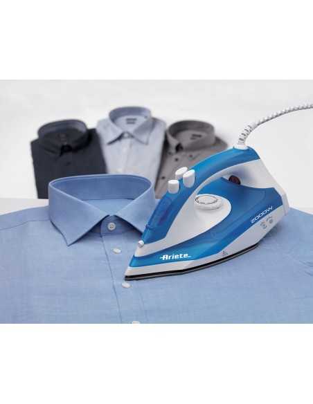 Ariete 6234 Ferro da stiro a secco e a vapore Teflon soleplate 2000 W Blu, Bianco