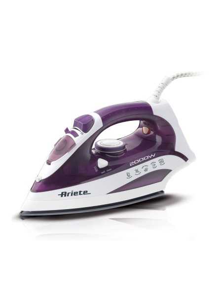 Ariete 6235 Ferro da stiro a secco e a vapore Ceramica 2000 W Porpora, Bianco